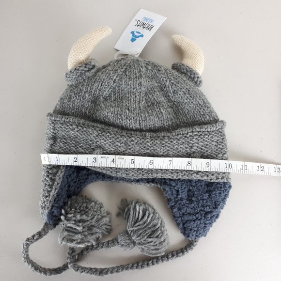 DeLux Knitwits Grey Viking Pilot Knit Hat - Picture 8 of 12